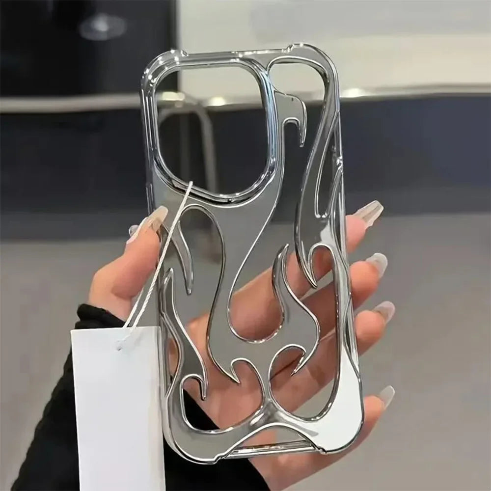 Hollowed Flame Phone Case For iPhone 16 15 14 13 12 11 Pro Max