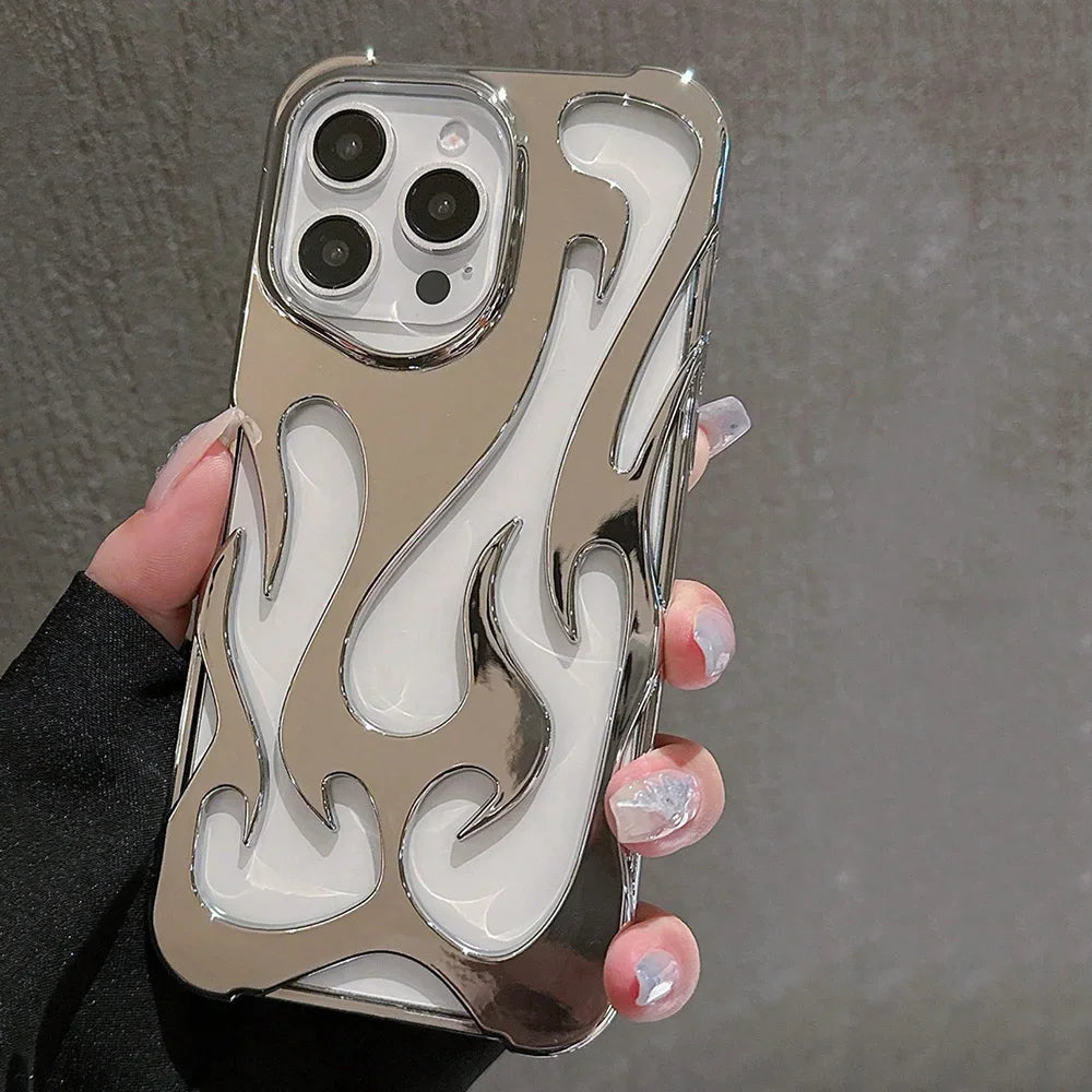 Hollowed Flame Phone Case For iPhone 16 15 14 13 12 11 Pro Max